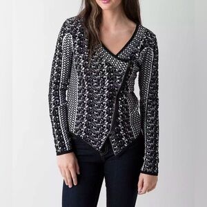 NWOT BKE Cotton Blend Texture Pattern Soft Knit Zip Up Sweater